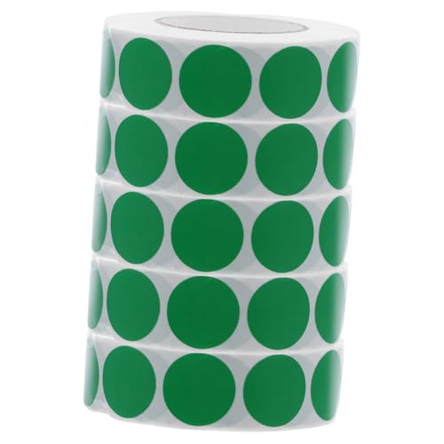 SHINEOFI 5 Rollen Runde Selbstklebende Aufkleber Grün Beschreibbar Etiketten Für Büro Klassenzimmer Lager Farbcodierung Markierung SHINEOFI 5 Rollen Runde Selbstklebende Aufkleber Grün Beschreibbar Etiketten Für Büro Klassenzimmer Lager Farbcodierung Markierung von SHINEOFI