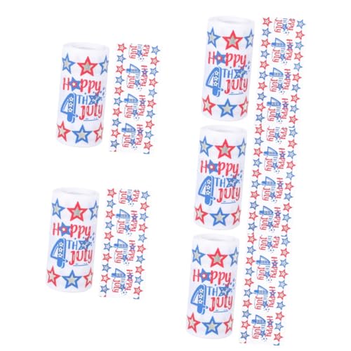 SHINEOFI 5 Rollen Schleifenband für Kränze seidenband ribbon bandalette Amerikanische Flagge Band dekobänder Satinbänder Dekoration Schleifenband selber machen Geschenkverpackungsband Stoff von SHINEOFI