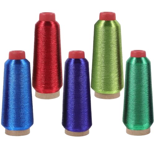 SHINEOFI 5 Rollen Stickgarn für Maschinen und Computerstickerei Langlebige und Praktische Kreuzstichfäden Gemischten Farben für DIY Projekte und Bastelarbeiten von SHINEOFI