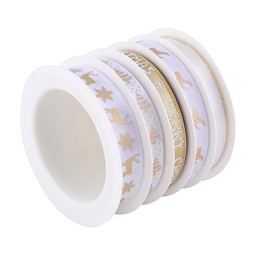 SHINEOFI 5 Rollen dekoratives Band ribbons ribbon band verpackungen für dekoration weihnachten geschenkverpackung Weihnachtsband Kranzband Schleife Gold Dekorband Stoff Weiß SHINEOFI 5 Rollen dekoratives Band ribbons ribbon band verpackungen für dekoration weihnachten geschenkverpackung Weihnachtsband Kranzband Schleife Gold Dekorband Stoff Weiß von SHINEOFI