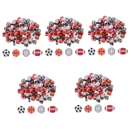 SHINEOFI 5 Sätze Bastelzeug Für Freundinen Faszinater Dekoringe Diy-schmuck Ball Klein Die Perlen Für Sportbälle Spacer Perlen-anhänger Perlen Für Jungen Polymer-ton 300 Stück * 5 von SHINEOFI