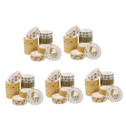 SHINEOFI 5 Sätze Blumenband Süßes Band Bienengartendekoration Waben Blumen- Dekoratives Bastelband Farbiges Washi-tape Scrapbooking Washi Tape Aufkleber 12 Rollen * 5 von SHINEOFI