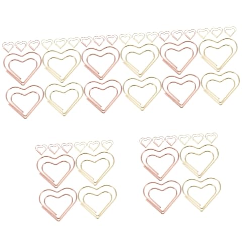 SHINEOFI 5 Sätze Büroklammern Klein Clip Winzige Heftklammern Lesezeichen Büroklammer Stifte Bunt Rose Schreibwaren Geformt Für Herz Größe Das Büro Aluminiumlegierung 24 Stück * 5 SHINEOFI 5 Sätze Büroklammern Klein Clip Winzige Heftklammern Lesezeichen Büroklammer Stifte Bunt Rose Schreibwaren Geformt Für Herz Größe Das Büro Aluminiumlegierung 24 Stück * 5 von SHINEOFI