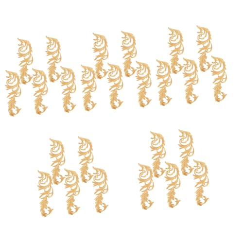 SHINEOFI 5 Sätze Ethnische Stickaufkleber Stickereiflecken Jacke Gestickte Aufnäher Klein Bestickt Dekorationsfest Nähen Dekorativ Kleidungsflicken Stoff Polyester Golden 5 Paare * 5 von SHINEOFI