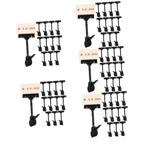 SHINEOFI 5 Sätze Etikettenklemme Verstellwinkel Schaufensterdekoration Einzelhandel Karte Drehbar Kleiderständer Namensschilder Mit Clips Preisschildklemme Plastik 12 Stücke * 5 von SHINEOFI