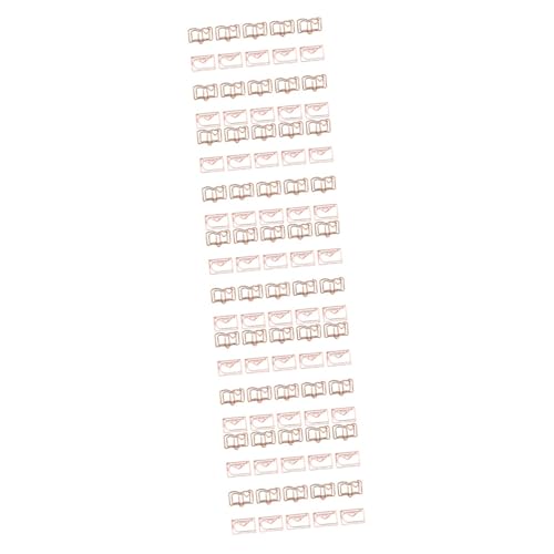 SHINEOFI 5 Sätze Geformte Büroklammer Pastellordner Papierklemmen Büroartikel Büromaterial Befestigungsclips Für Dokumente Schreibtischzubehör Rostfreier Stahl Rose Gold 20 Stück * 5 von SHINEOFI
