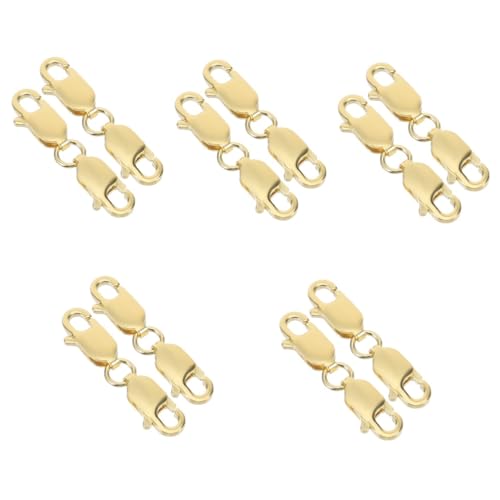 SHINEOFI 5 Sätze Goldgarnelen-schnallenzubehör Verschluss Zur Schmuckherstellung Hummer Halskette Halsketten Für Armbandverschlüsse Diy Karabinerverschluss Silber- Golden 2 Stücke * 5 von SHINEOFI