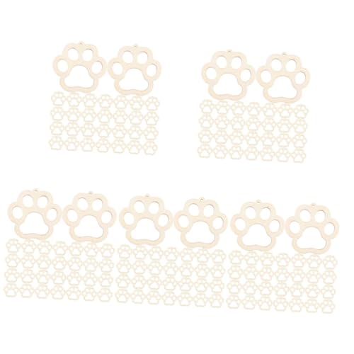 SHINEOFI 5 Sätze Groß Diy -handwerk Farbig Party Hängend Holzpfoten-ausschnitte Hundepfoten-holzplatten Weihnachtsdeko Bemalung Von Holzspänen Scheiben Zum Selbermalen Hanfseil 30 Stück * 5 von SHINEOFI