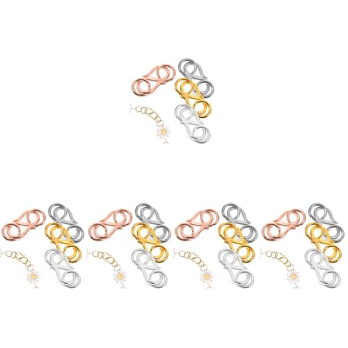 SHINEOFI 5 Sätze Hakenverschlüsse Der Halskette Spaltringzange Perlen Für Armbänder Ringe Vergoldeter Halskettenverschluss Platinierter Halskettenverschluss Haken Der Halskette 4 Stücke * 5 von SHINEOFI
