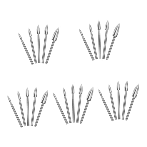 SHINEOFI 5 Sätze Holzschnitzwerkzeuge Holzbearbeitungswerkzeuge Bausatz Schnitzwerkzeuge Holzbearbeitung Holzschnitzerei Holzschnitzbohrer Holzschnitzbits Weißer Stahl Silber 5 Stück * 5 von SHINEOFI