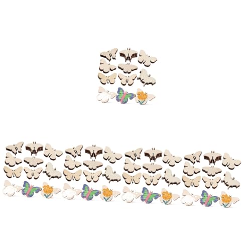 SHINEOFI 5 Sätze Home Decor Wohnungsdeko Bastel Material Bastelmaterial Home Dekoration Festival Makramee Planke Holzschmetterlinge Zum Basteln Holz Schmetterling Hölzern 54 Stück * 5 von SHINEOFI
