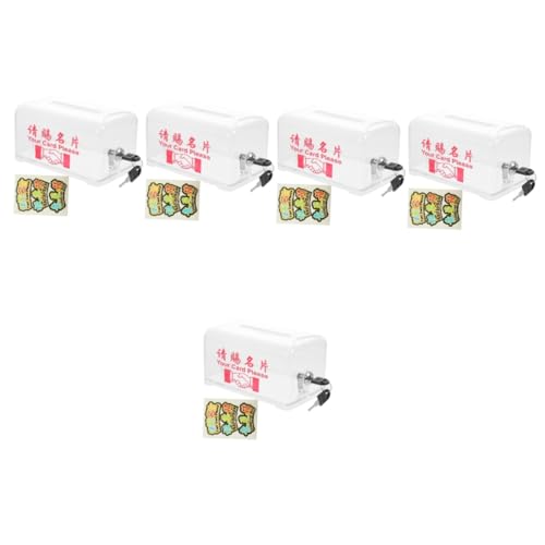 SHINEOFI 5 Sätze Kartenhalter für die Konferenz Visitenkartenetui Tipp schreintischorganizer schreibtisch organiser Kartensammlung für die Konferenz Desktop-Karten-Hülle Plastik Transparent von SHINEOFI