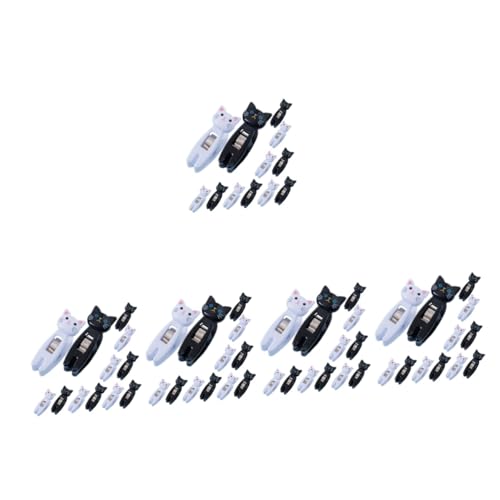 SHINEOFI 5 Sätze Katzen-fotoclips Bürozubehör Bürogadges Memo-clip Cat Nip Winzige Schwarzer Verschlussclip Dekorative Kunststoffklammern Plastikklammern Für Katzen 12 Stück * 5 von SHINEOFI
