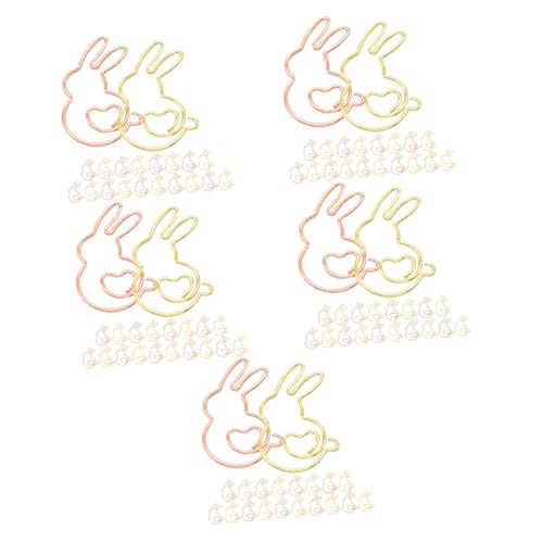 SHINEOFI 5 Sätze Kreatives Papiernadel Häschenförmige Büroklammern Tierische Büroklammern Befestigungsmarkierungsclip Heftklammern Und Büroklammern Versiegelung Hase Metall 20 Stück * 5 von SHINEOFI