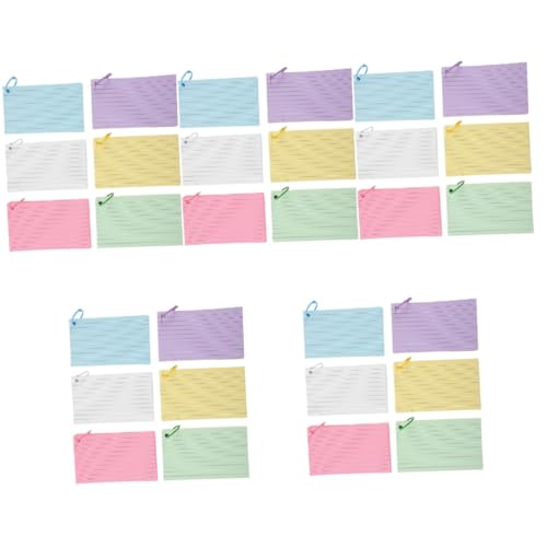 SHINEOFI 5 Sätze Loseblattbuch Aufkleber Gelochte Karteikarten Trocken Abwischbare Karteikarten Linierte Karteikarten Cue -karten Karteikarten Leer Monitor Index-flash-karten Papier von SHINEOFI