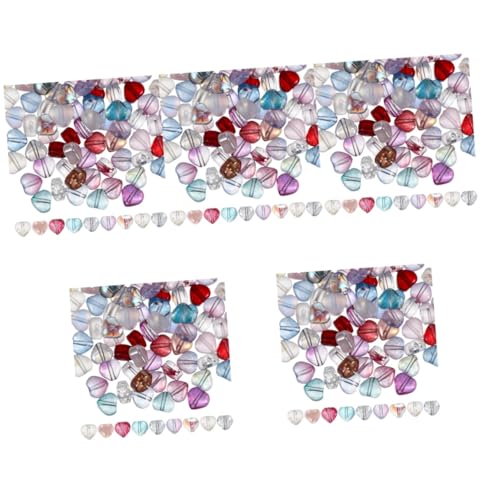 SHINEOFI 5 Sätze Perlen Bastelmaterial Bastel Materialien Kügelchen Bastelbedarf Handy Accessoires Basteln Schnell Gefärbt Schmuck Diy Zubehör Perle Für Diy Glas Colorful 100 Stück * 5 von SHINEOFI
