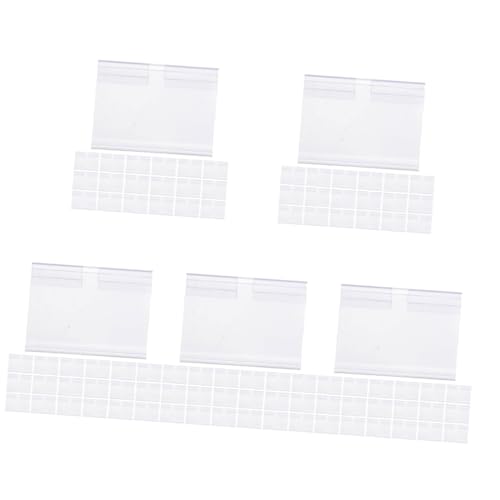SHINEOFI 5 Sätze Pvc Etiketten Set Aus Kunststoff Mit Haken Für Regale Preiskarten 50 Stück 60 X 42 Mm Schildhalter Clip Drahtregal Etikettenhalter Bilderständer Zur 50 Stück * 5 von SHINEOFI
