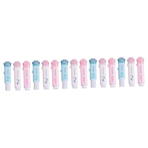 SHINEOFI 5 Sätze Radiergummi Für Katzen Pfoten Radiergummis Masse Haustier Klein Party Weiß Gummi-radiergummis Gummis Für Lustige Radiergummis Rosa Klicken Einziehbar 3 Stück * 5 von SHINEOFI