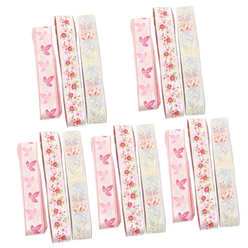 SHINEOFI 5 Sätze Retro Blumenband Accessoires Dekoratives Gurtband Accessoire 2672+2682+2688 3 Stück Transparentes Band Für Kuchen Goldenes Band Brautschmuck 3 Rollen * 5 von SHINEOFI