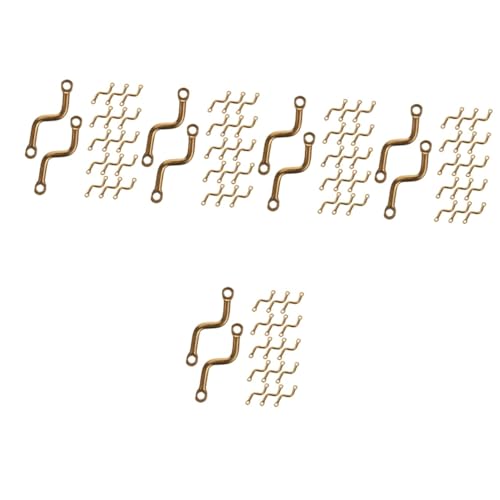 SHINEOFI 5 Sätze S-förmiger Verbindungs Stab Kit Zur Schmuckherstellung Rocailles Perlen Kette Aus Sterlingsilber Kettenverlängerungen Schließe Reize Stränge Golden Messing 150 Stück * 5 von SHINEOFI