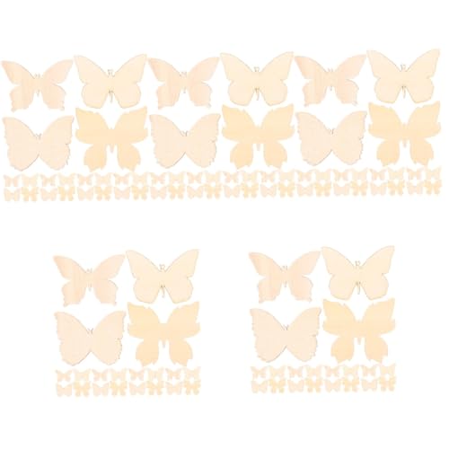 SHINEOFI 5 Sätze Schmetterling Malt Holzspäne Schmetterlingsausschnitte Groß Schmetterlingsverzierungen Schmetterling Handwerk Schmetterlingshandwerk Zubehör Basteln 48 Stück * 5 von SHINEOFI
