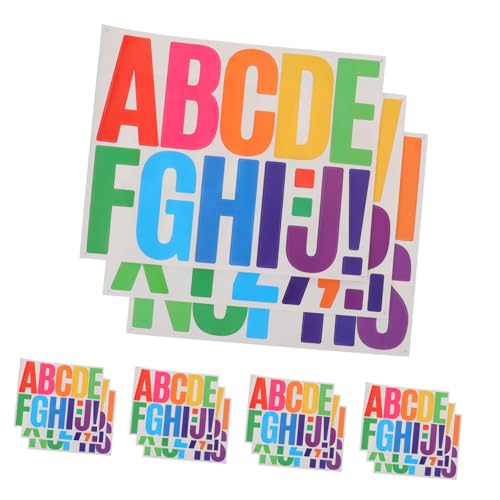 SHINEOFI 5 Sätze Selbstklebende Wasserdichte Buchstabenaufkleber Farbige Alphabet Sticker für Letterboard Vielseitige Wanddeko Schnell Anzubringen für Poster Mailbox Klassenzimmer von SHINEOFI