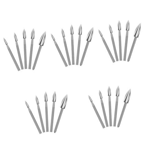 SHINEOFI 5 Sätze Steinbohrer Drill -kit Schnitzwerkzeuge Bausatz Zubehör Für Die Holzbearbeitung Selber Machen Gravierbohrer Elektrisches Drehwerkzeug Weißer Stahl Silber 5 Stück * 5 von SHINEOFI