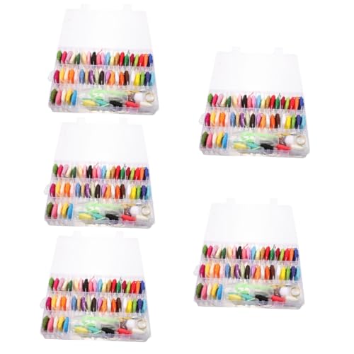 SHINEOFI 5 Sätze Stickfaden sticken für anfänger sticken anfänger stickgarne Kreuzstich-Set Stickgarn-Set Schmuckzubehör Stickgarn selber machen Nähfäden für Nähmaschinen DIY Nähset Metall von SHINEOFI