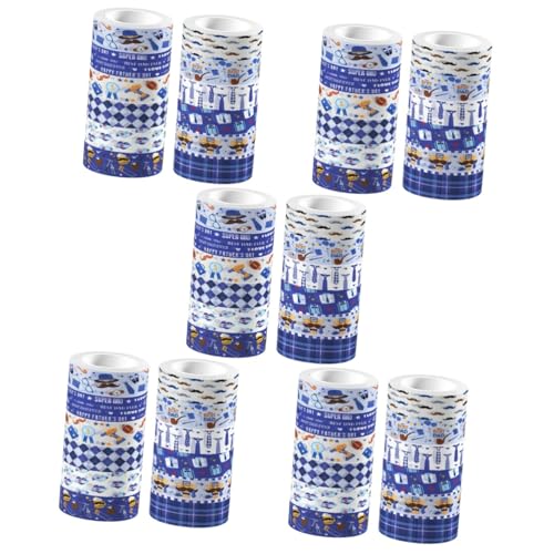 SHINEOFI 5 Sätze Transparentes Rollband Regenbogen Basteln Papa Kunsthandwerk Planerband Selbstklebende Diy-klebebänder Washi -bänder Bastelband Aufkleber 12 Rollen * 5 von SHINEOFI