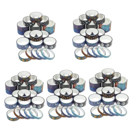 SHINEOFI 5 Sätze Universum-stern-taschenaufkleber Aufkleber Für Klebeband Für Scrapbooking Sternpapierstreifen Fest Band Masse Zeitschriftenaufkleber Uv Japanisches Papier 19 Rollen * 5 von SHINEOFI