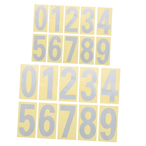 SHINEOFI 5 Sätze digitale Aufkleber Türnummern kleben Name Hi Adressnummern für Zahlen Gold groß Nummern für Postfächer Reflektierender Nummernaufkleber Papier Silver von SHINEOFI