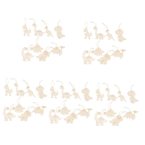 SHINEOFI 5 Sets Dinosaurier Holzsplitter Anhänger Ausschnitt Dekorationen Kinderbasteln Dinosaurier Wandkunst Kinderzimmer Unvollendete Graffiti Dinosaurier Thema Dinosaurier von SHINEOFI