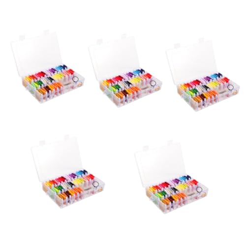 SHINEOFI 5 Sets Kreuzstich Set Rahmen Für Stickarmband Stickgarn Mini Nähmaschinen Fäden Set Garneinfädler Webstuhl Seil Perlen Charms Schlüsselband Heimnähgarn Aus Metall von SHINEOFI