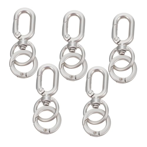 SHINEOFI 5 Sets Mit Doppelter Öffnung Und Drehverschluss: Schlüsselanhänger-cliphaken Metall Mit Schlüsselringen, Federverschluss Für Schlüssel, Schlüsselbänder, Bastelarbeiten, SHINEOFI 5 Sets Mit Doppelter Öffnung Und Drehverschluss: Schlüsselanhänger-cliphaken Metall Mit Schlüsselringen, Federverschluss Für Schlüssel, Schlüsselbänder, Bastelarbeiten, von SHINEOFI