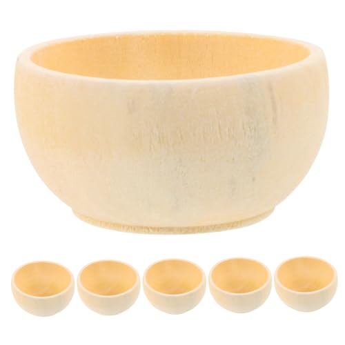 SHINEOFI Unlackierte Holzschalen Für Kinder 5 Stück Mini-bastelschalen Malspielzeug von SHINEOFI