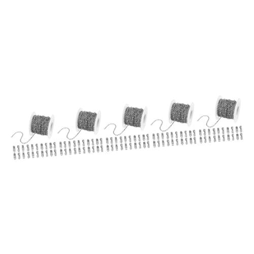 SHINEOFI 5 Stück 24 DIY Schmuckzubehör Kupfer Eisen Edelstahl Wellenperlenkette Halskette Organizer Verlängerungen Rollenverschlüsse Halsketten Halsketten Wolfram Stapel Halskette Kordel von SHINEOFI