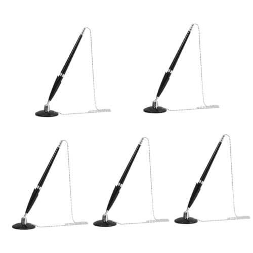 SHINEOFI 5 Stück Desktop-Stift schwarzer Stift für Exekutive wieder auffüllbar mit Kette kugelschreiber schreibtischzubehör tischfester Signaturstift Geschäftszubehör Rostfreier Stahl Black SHINEOFI 5 Stück Desktop-Stift schwarzer Stift für Exekutive wieder auffüllbar mit Kette kugelschreiber schreibtischzubehör tischfester Signaturstift Geschäftszubehör Rostfreier Stahl Black von SHINEOFI