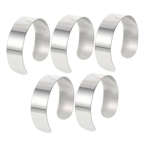 SHINEOFI 5 Stück Edelstahl Armbandrohlinge – DIY Armreifrohling Kern Verstellbar Offener Armreif Zum Selberstempeln Und Zur Schmuckherstellung SHINEOFI 5 Stück Edelstahl Armbandrohlinge – DIY Armreifrohling Kern Verstellbar Offener Armreif Zum Selberstempeln Und Zur Schmuckherstellung von SHINEOFI