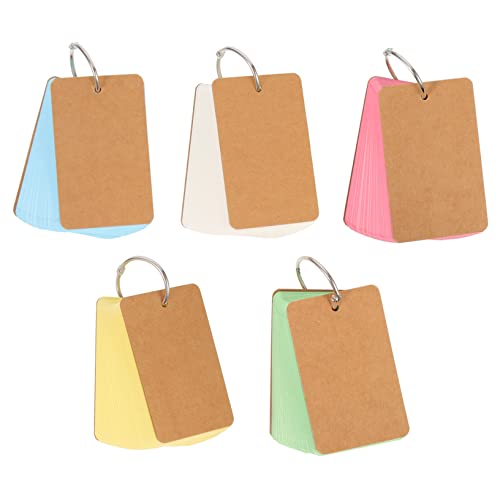 SHINEOFI 5 Stück Englische Wortkarte Kartenrevision Karteikarten Leer Diy Flash-karten Notizblock Schreiben Studieren Wörter Karten Praktische Speicherkarten Extra Dickes Kraftpapier von SHINEOFI