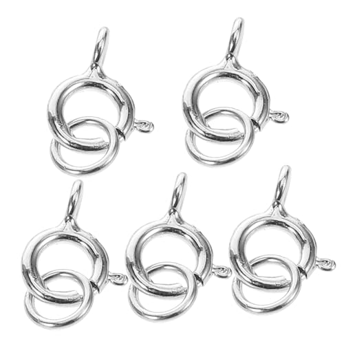 SHINEOFI 5 Stück Federringverschlüsse Aus Sterlingsilber, Schmuckherstellungszubehör Für Halsketten Und Armbänder, Modische Verbinder Für Diy-projekte. von SHINEOFI