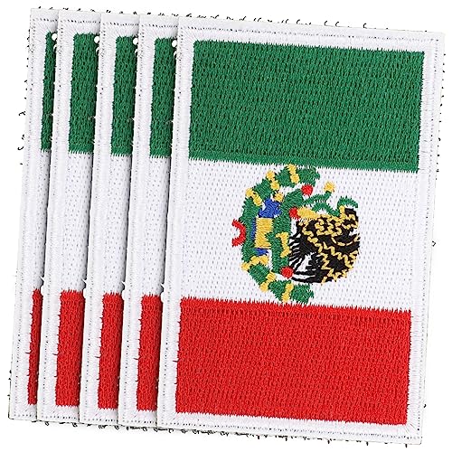 SHINEOFI 5 Stück Gestickter Stoffaufnäher stickerpappier stickrahmen bestickt Aufnäher mit Nationalflaggen Taschen-Nationalflaggen-Patches-Dekore Aufbügeln von Kleiderflicken Polyesterfaden von SHINEOFI