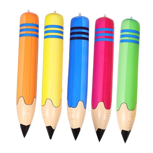 SHINEOFI 5 Stück Giant Inflatable Pencil Toy Aufblasbare Bleistift Dekorationen für Kindergarten Schulanfang und Party PVC Praktisch und Tragbar Spaß von SHINEOFI