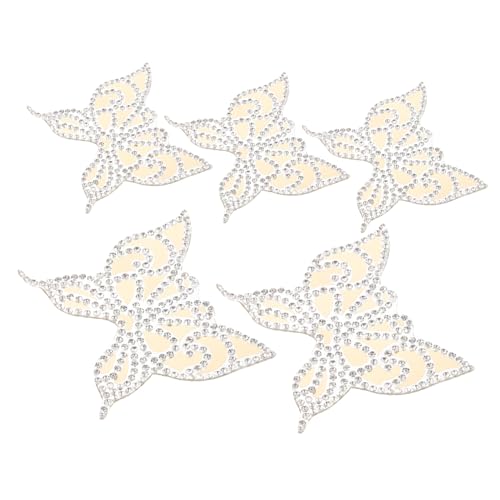 SHINEOFI 5 Stück Heiße Diamantaufkleber des Schmetterlinges Schmetterlingsapplikation schmetterling kopfschmuck Flicken für Jacken Bausatz kleine Hutflecken kleine Fellflecken Strasssteine von SHINEOFI