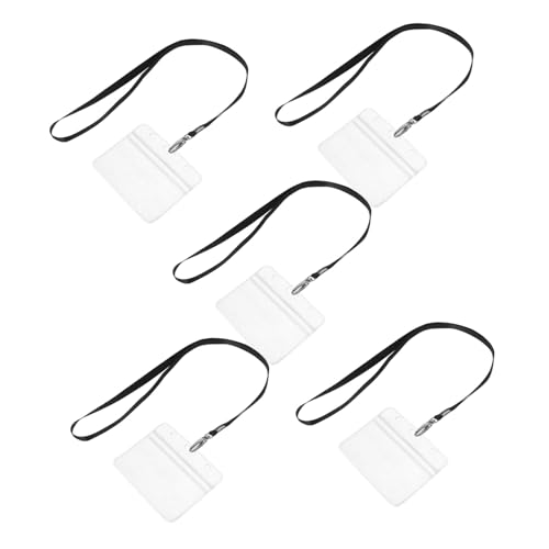 SHINEOFI 5 Stück ID-Schlüsselband Lehrer Schlüsselbänder ID-Karten-Schlüsselband Lanyard mit Namensabzeichen Karteninhaber Kartenhülle Abzeichen Lanyards Kartenkarton Polyester Schwarz von SHINEOFI