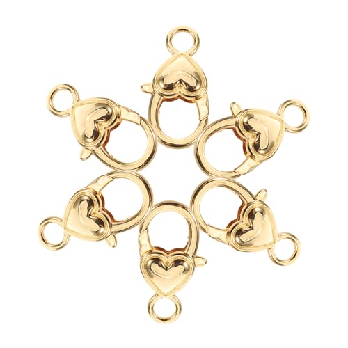 SHINEOFI 5 Stück Karabinerverschlüsse Herzverschlusshaken Karabinerverschlüsse Für Armbänder Halsketten Schlüsselanhänger Charms DIY Schmuckherstellung von SHINEOFI