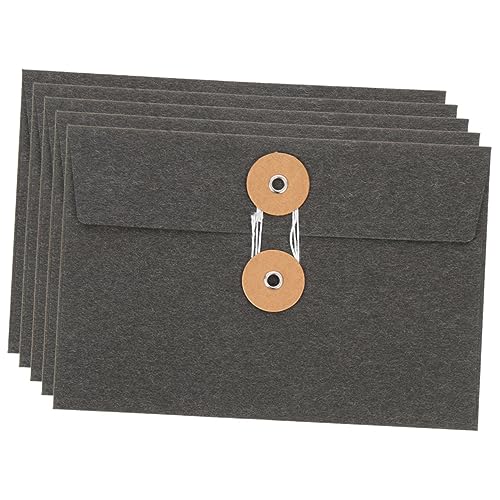 SHINEOFI 5 Stück Knickhölle Papiertüte Mailer Für Groß Briefumschläge Umschlag Beutel Farbig Kreativ Postkartenumschläge Vintage Aktentaschen Süße Vintage -umschläge Schwarz Kraftpapier von SHINEOFI