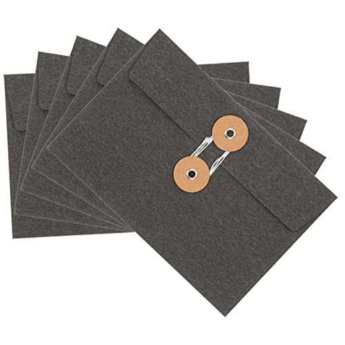 SHINEOFI 5 Stück Knickhölle Papiertüte süße Vintage -Umschläge Student -Dateibeutel Umschlagspeicher groß Kreativ farbig für Postkartenumschläge verdickte Papiertaschen Kraftpapier Schwarz von SHINEOFI