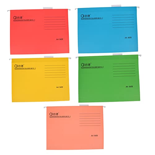 SHINEOFI 5 Stück Mappe hängend Büro Aktenhalter Aktenorganisator Unterlagen aufbewahrungssack aufbewahrungskisten aufbewahrung abstellkammer Gutscheinbeutel Quittungsordner Eisen Colorful von SHINEOFI