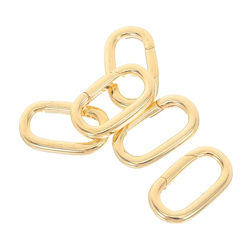 SHINEOFI 5 Stück Ovale Karabinerhaken Kupfer Langlebige Schmuckverbinder für Halsketten und Armbänder Federnde Verschlüsse Leicht und Unauffällig für Diy Schmuckprojekte von SHINEOFI