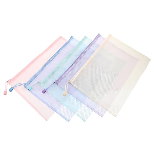 SHINEOFI 5 Stück Papiertüte mit Reißverschluss schminkbeutel vanity bag toiletry bags toiletries bag pen pouch Dokumententasche mit Reißverschluss Dokumententaschen mit Reißverschluss PVC von SHINEOFI